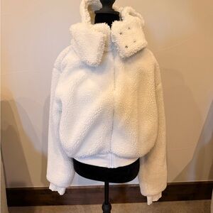 ALO Yoga White Bomber Jacket